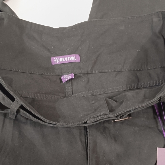 Black Dress Pants with Tapered Fit and Elastic Waistband - Picture 9 of 9